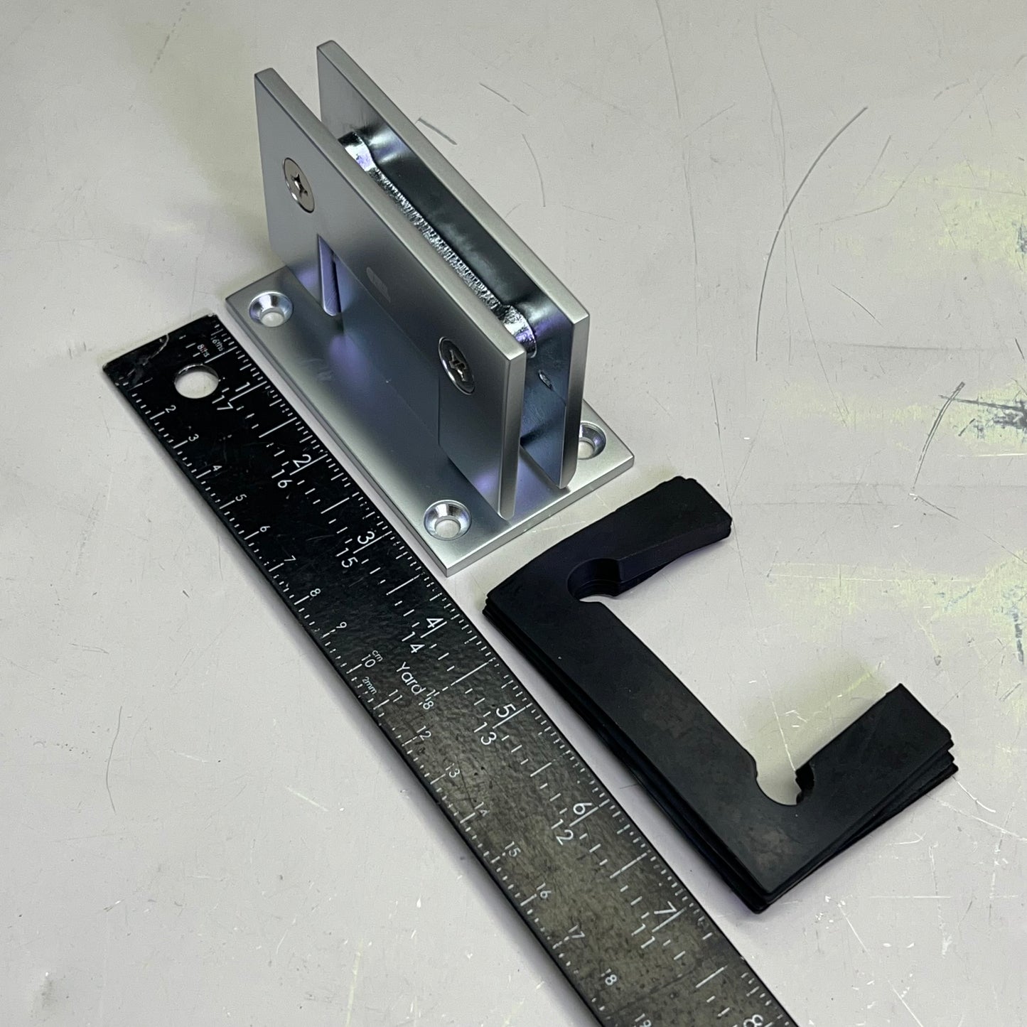 CRL Shower Pull Handle BM Series & Hinges Kit Satin Chrome BM8X8SC/GEN037SC