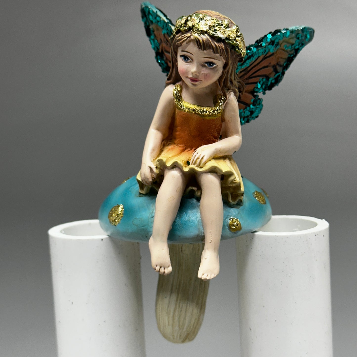 KURT S. ADLER Fairy Sitting On Mushroom Christmas Ornament 4“ E0916