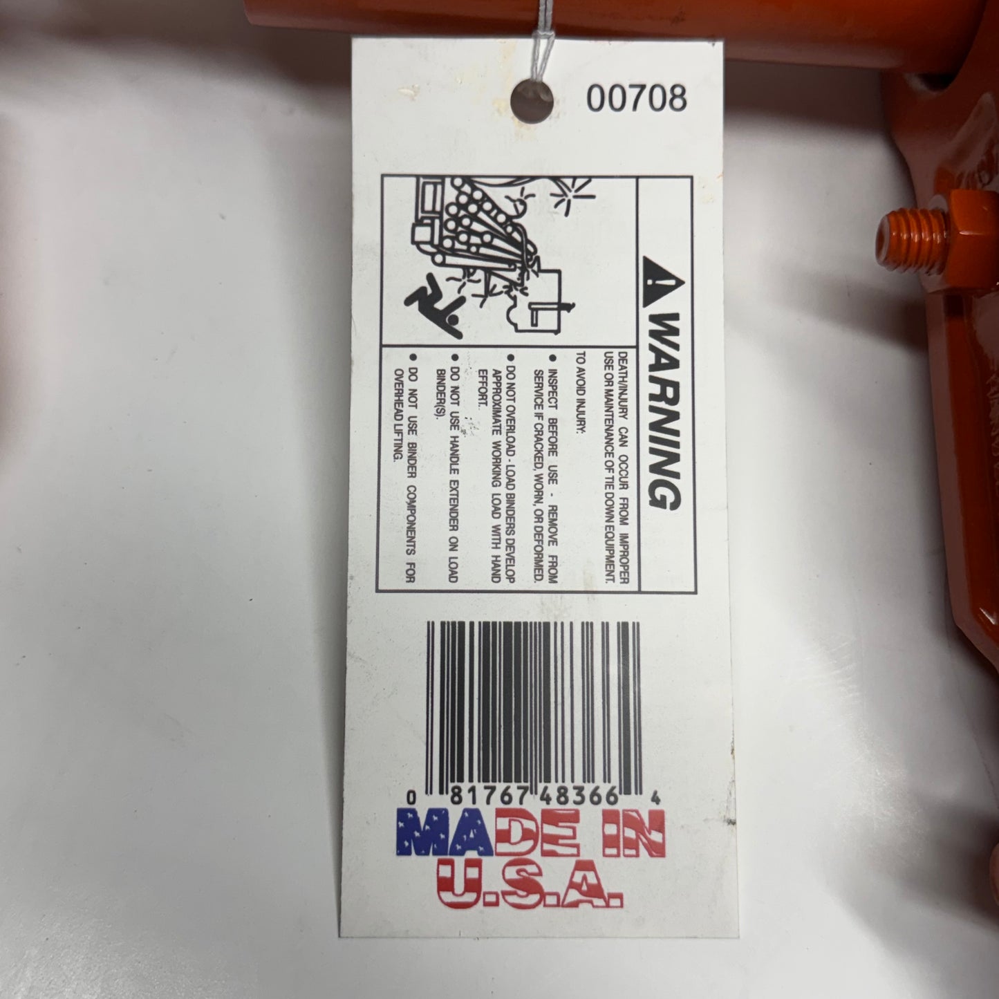 DIXIE INDUSTRIES Load Binder 9,200 lb Working Load Limit Sz 1/2" x 3/8" 00708