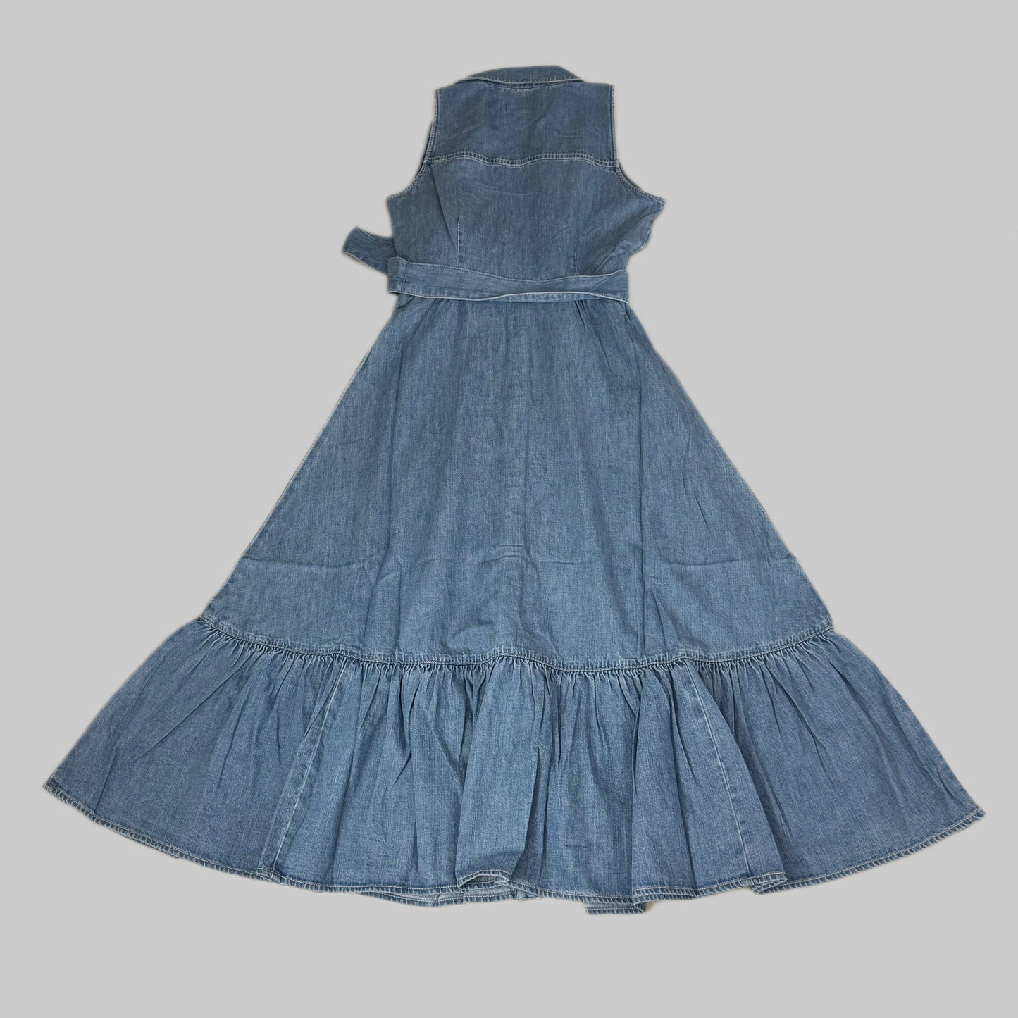 VERONICA BEARD Jeans Edwina Sleeveless Midi Dress Sz-10 Iceberg J24067101287IC