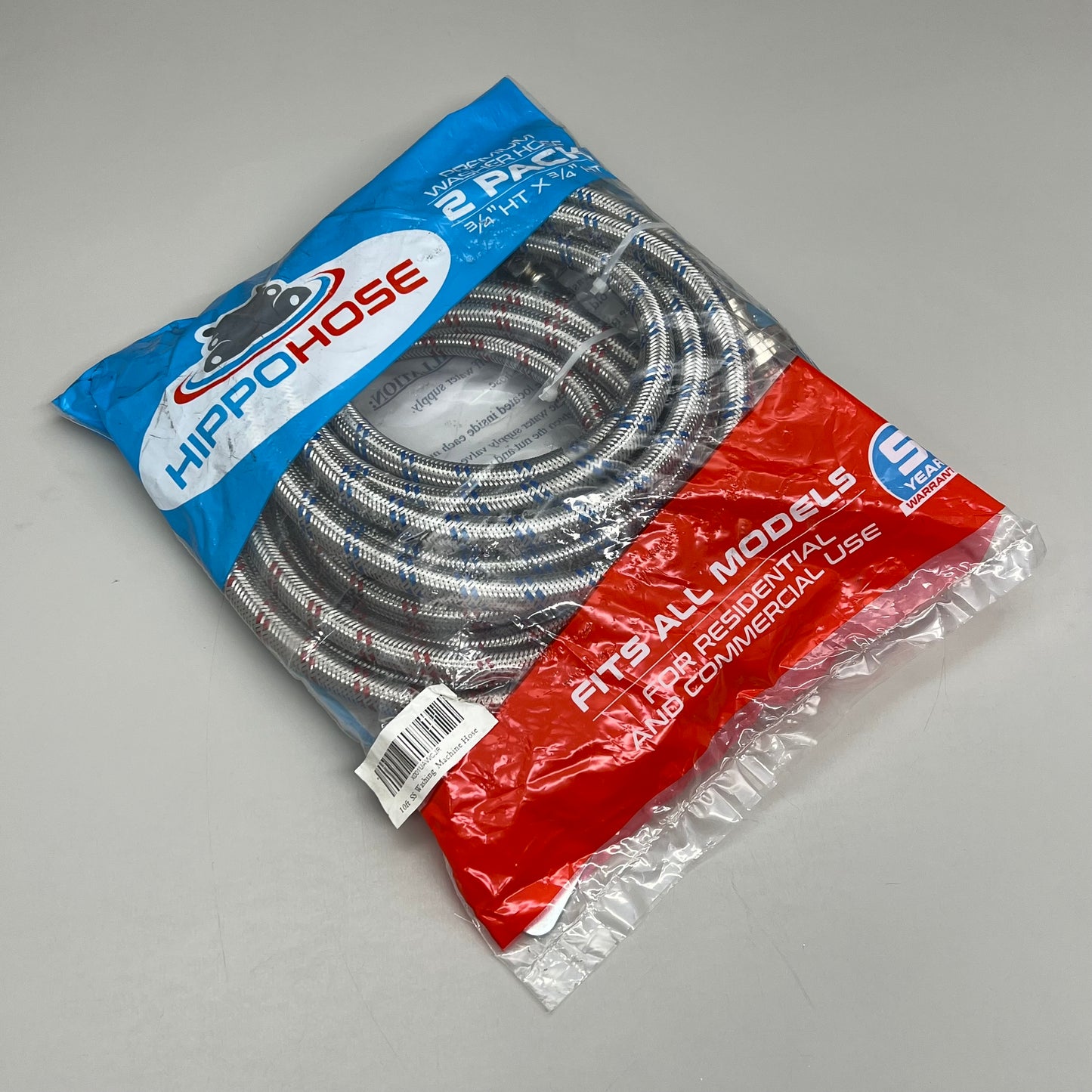 HIPPOHOSE Stainless Steel Braided Washer Machine Hose Single Sides 90 Degree Elbow Fits all Models 10ft X0037DH64B