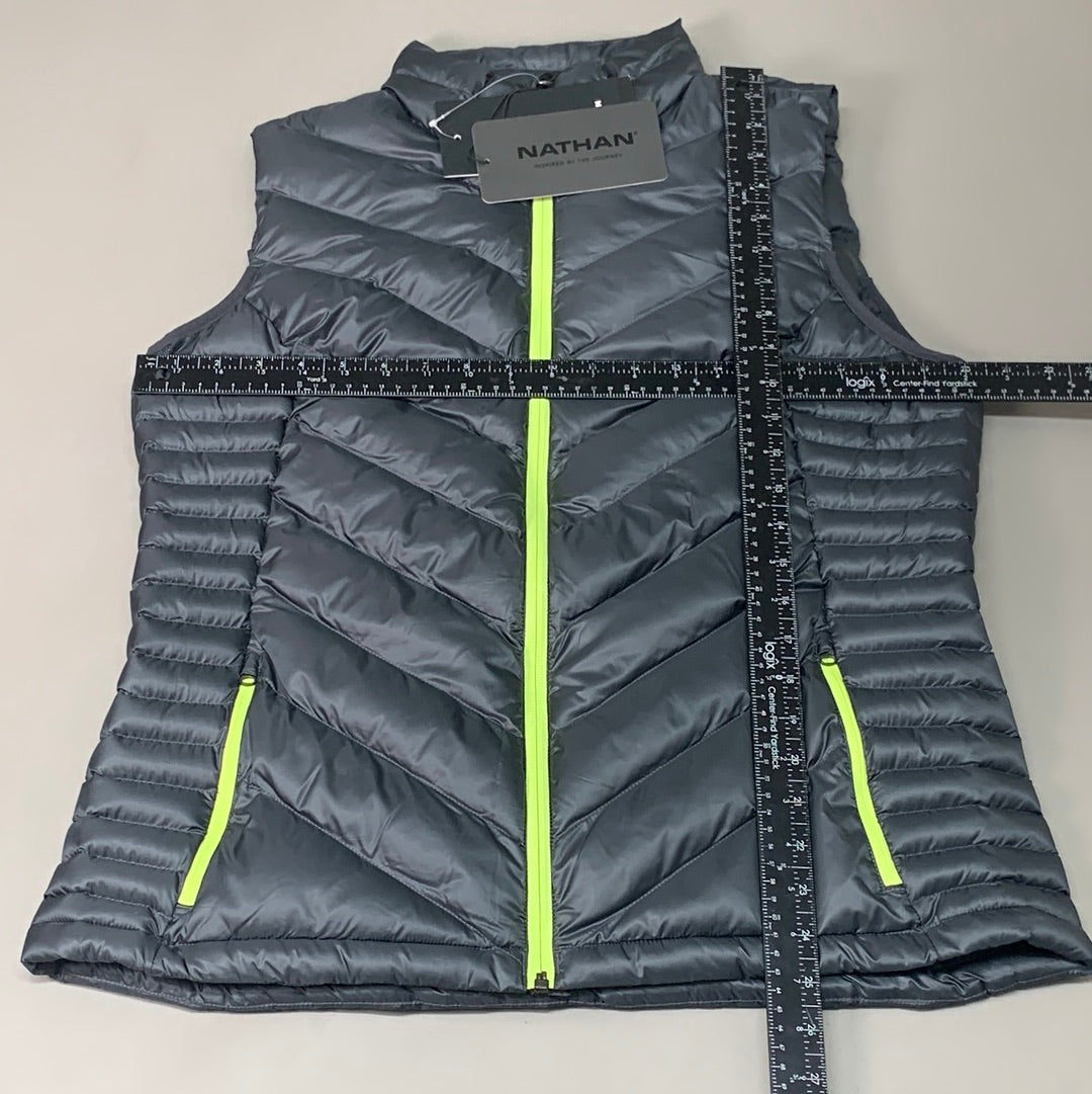 NATHAN Puffer Vest Pertex Eco Running Women's L Dark Charcoal NS50600-80078-L (New)