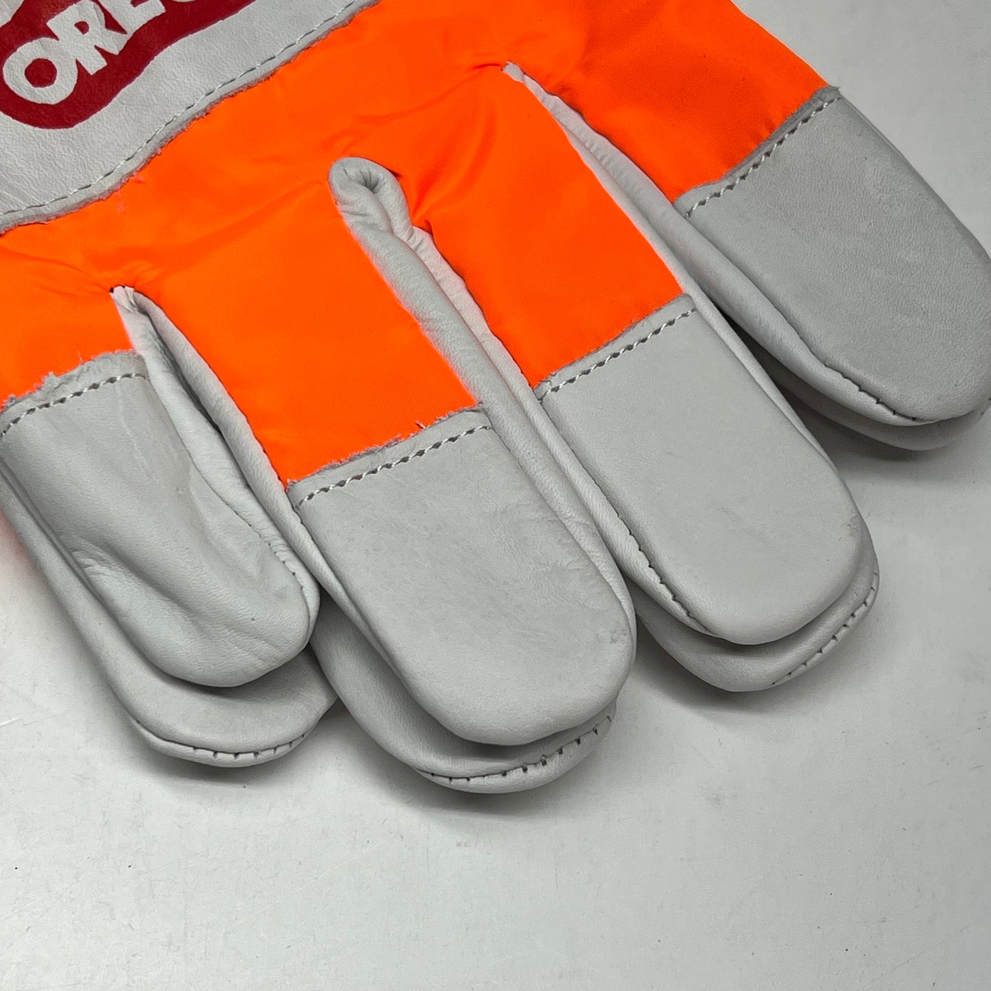 OREGON Leather Chainsaw Gloves Extra Thick Material  Unisex Sz XL Orange 91305XL