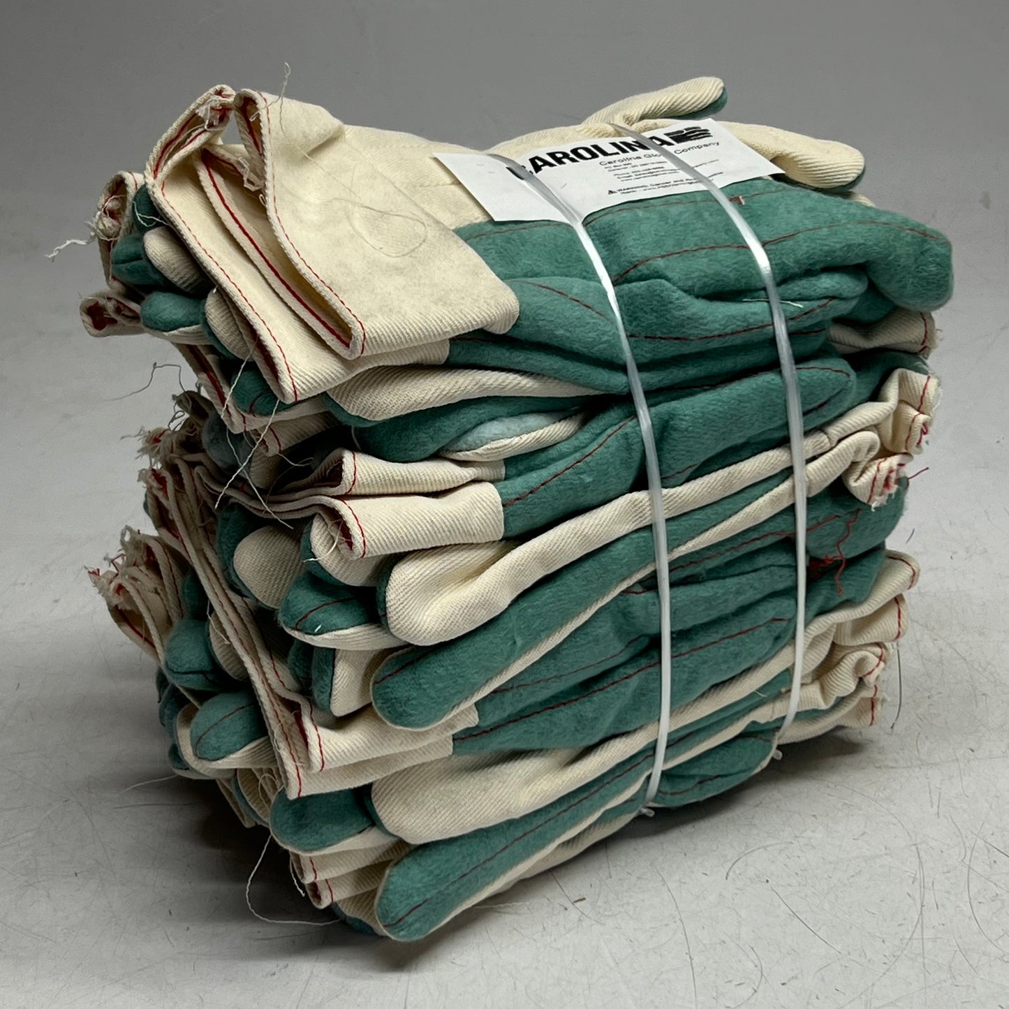 CAROLINA GLOVE (12 Pairs) Men's Safety Gloves Sz Large, Green & Beige FG170