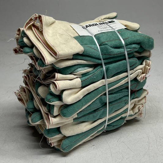 CAROLINA GLOVE (12 Pairs) Men's Safety Gloves Sz Large, Green & Beige FG170