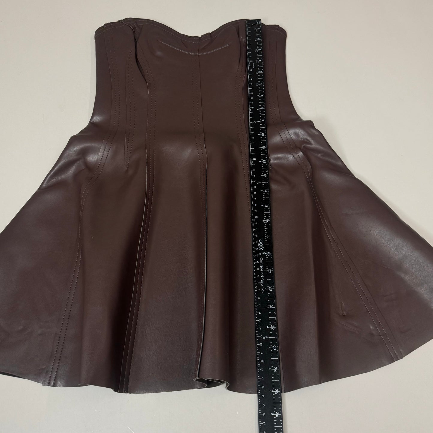 NORMA KAMALI Strapless Grace Mini Dress Unlined Women's Sz S/36 Chocolate