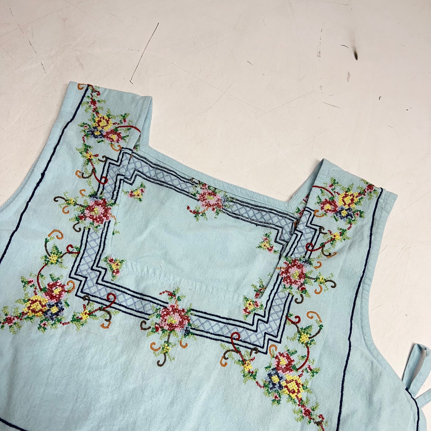 FREE PEOPLE Garden Wall Top Open Sides W/ Double Tie Closure Women's Sz XS Blue