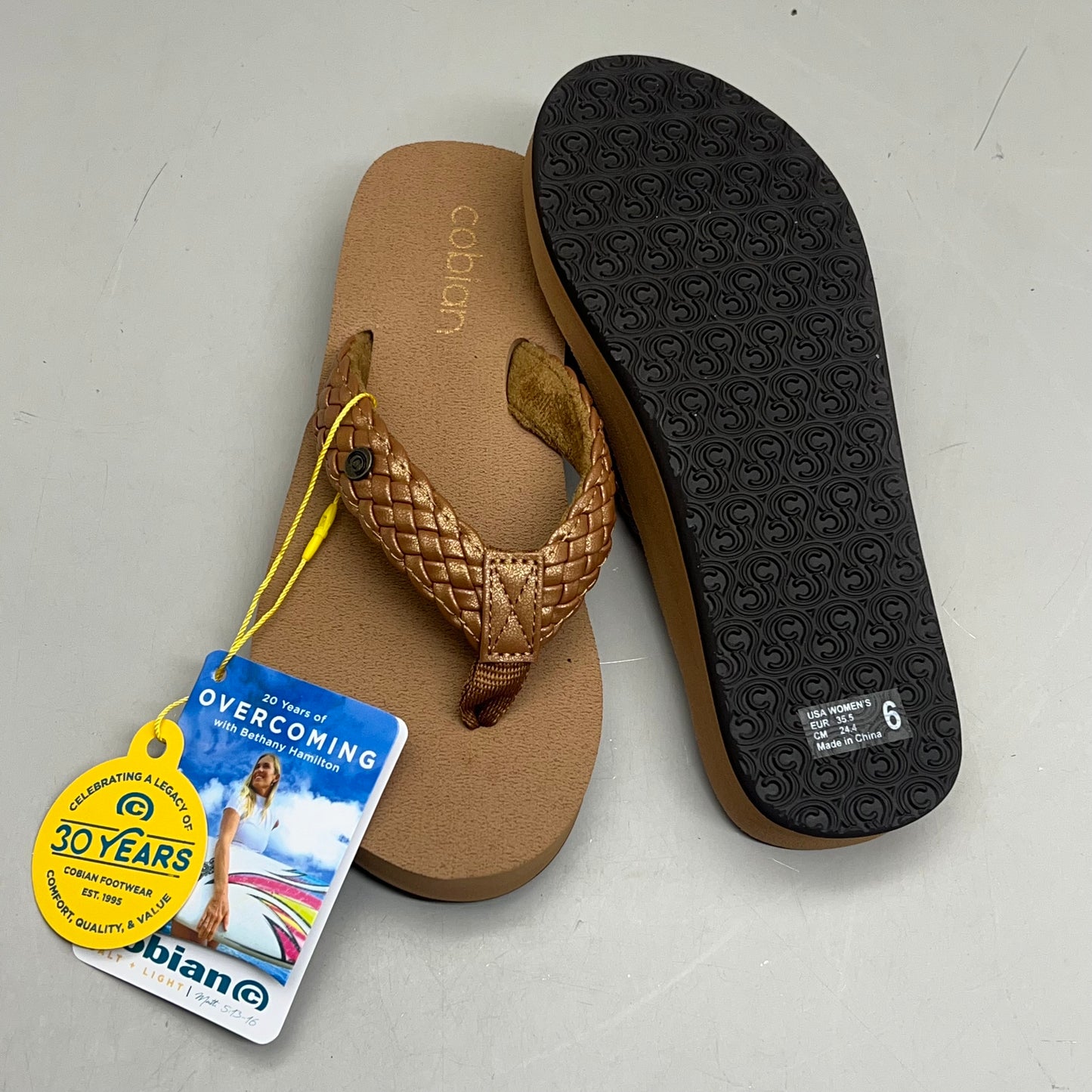 COBIAN Braided Bounce Sandals Women's SZ 7, EU 37 Chestnut BRB10-210-7