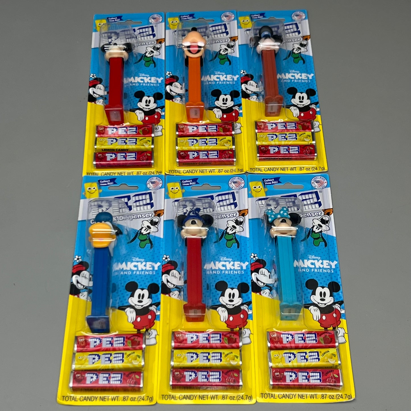 DISNEY PEZ Mickey Mouse & Friends (6 PACK) Candy & Dispenser 039853 BB 11/29