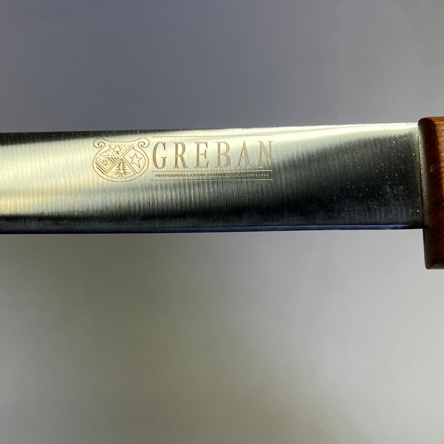 GREBAN Professional Grade SS Loin Slicer W/ Wood Handle 14" Blade Brown 156399