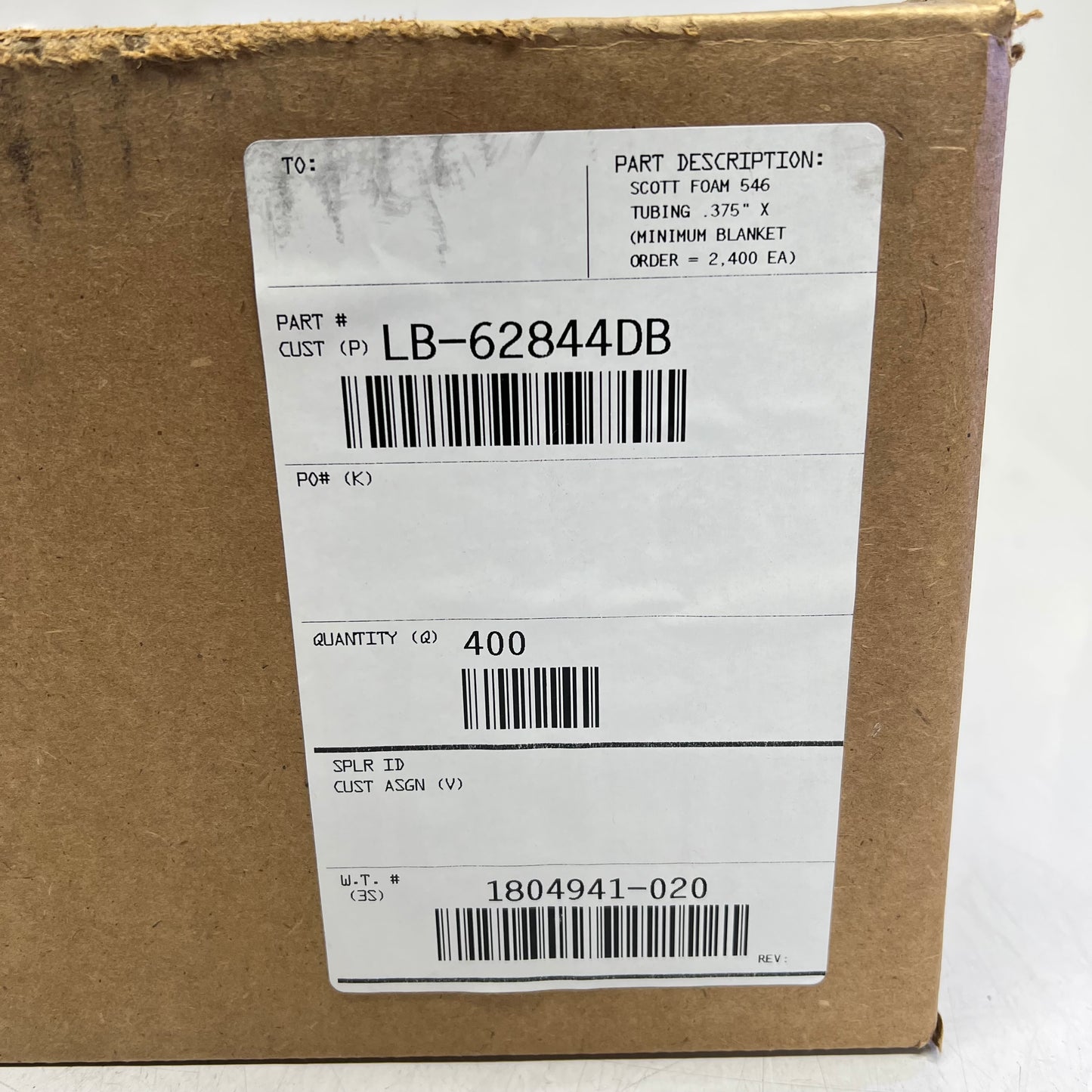 ZA@ (400 PACK) Scott Foam 546 Tubing Possibly Pipe Insulation LB-62844DB C