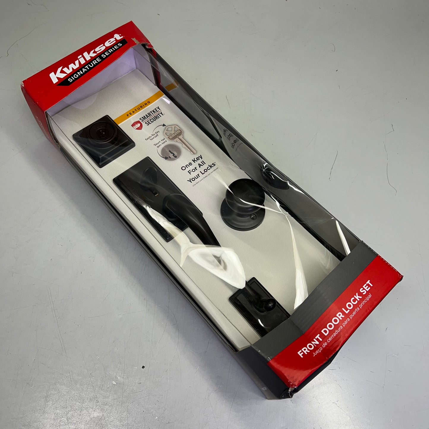 KWIKSET Hawthorne Handleset W/ Juno Knob Deadbolt Venetian Bronze 98001-104