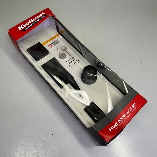 KWIKSET Hawthorne Handleset W/ Juno Knob Deadbolt Venetian Bronze 98001-104