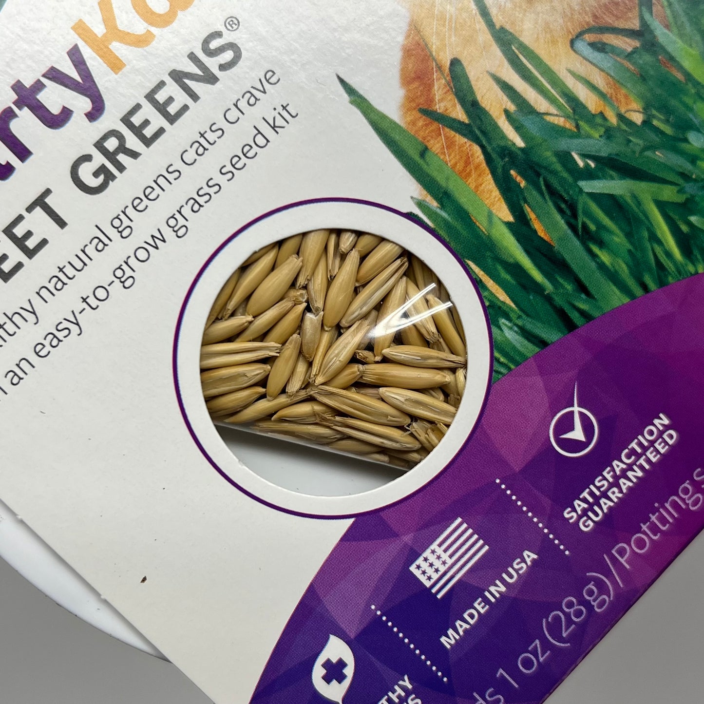 SMARTY KAT (3 PACK, 1 Oz Each) Sweet Greens Cat Grass Seed Easy To Grow Kit