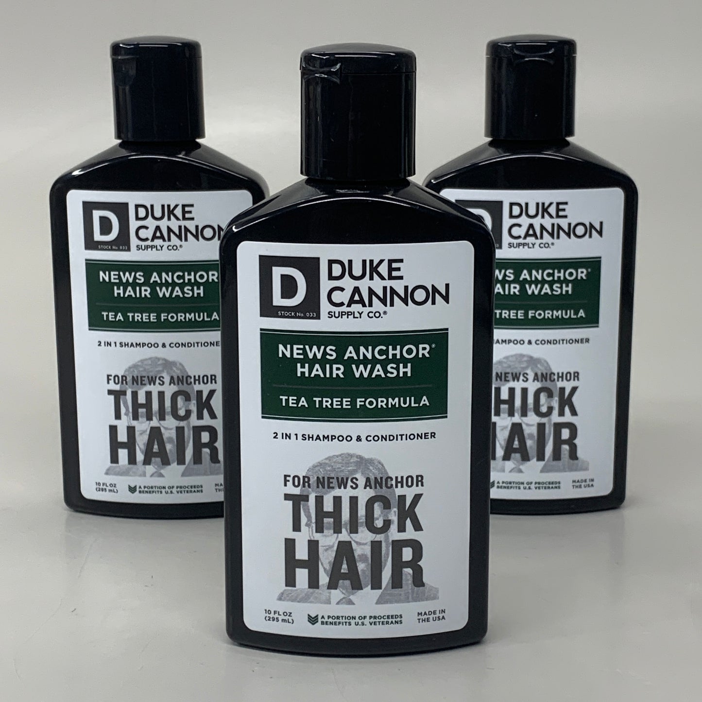 DUKE CANNON (3 PACK) News Anchor 2-in-1 Hair Wash Tea Tree 10 Fl oz