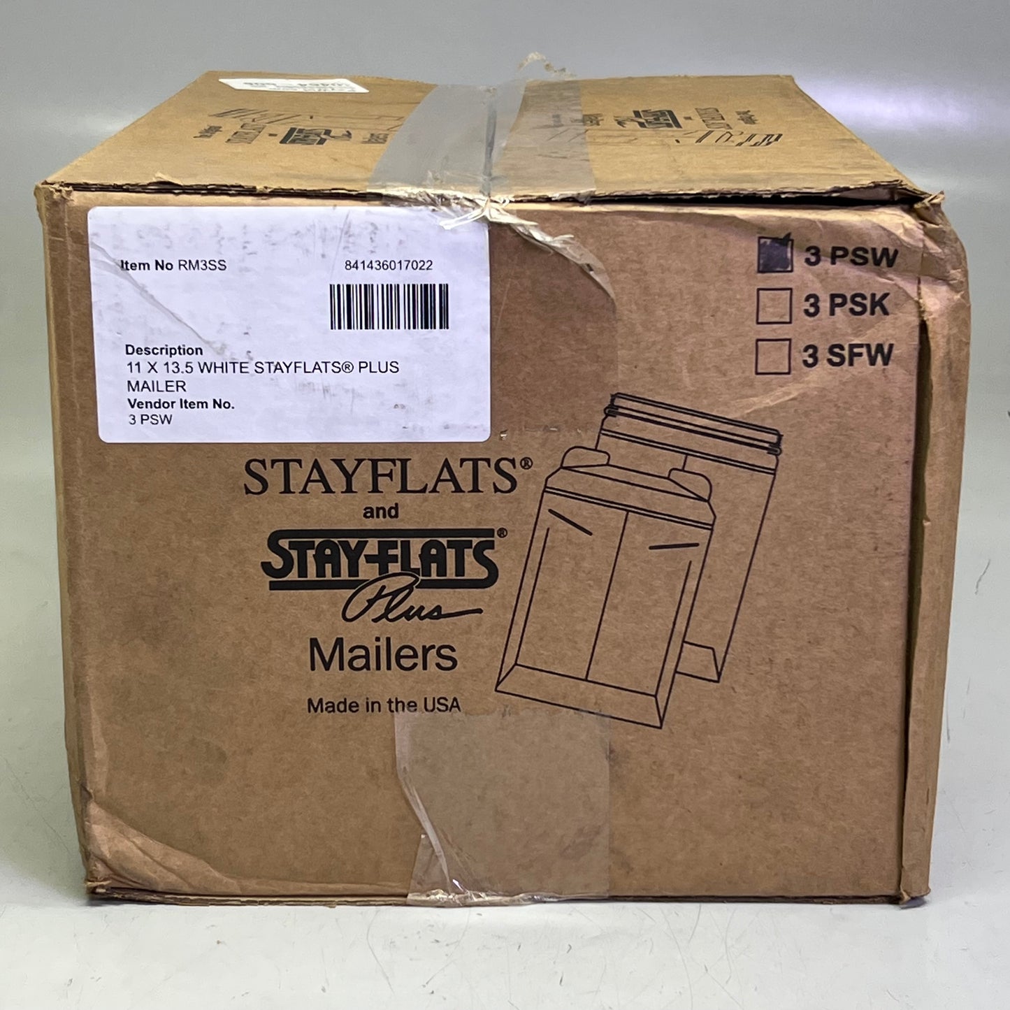 STAY FLATS (100 PACK) White Mailers Sz 11" x 13.5" RM3SS
