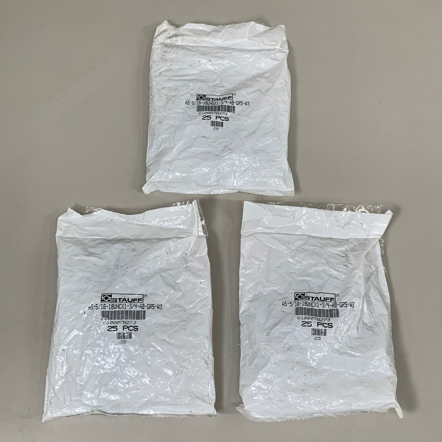 STAUFF (75 PACK) Hexagon Head Bolt Twin Series 5/16"-18 UNC x 1-3/4" Threaded