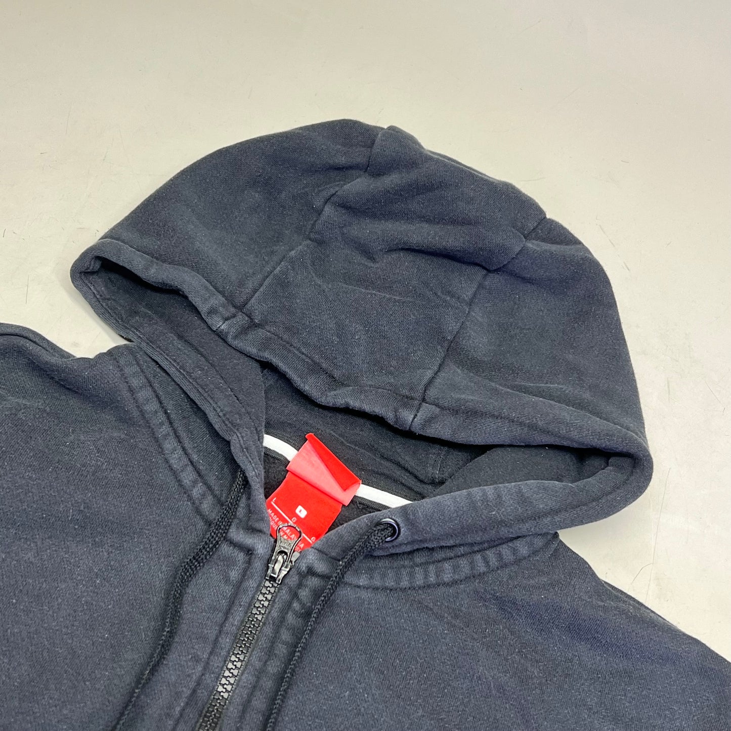 NIKE Sports Wear Full Zip Hoodie Unisex Sz L Black/White (Pre-Owned)