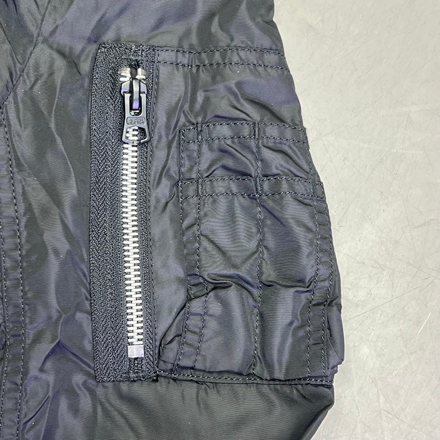 ALPHA INDUSTRIES  Bomber Jacket Orange Lined Unisex Sz XS Black (Pre-Owned)