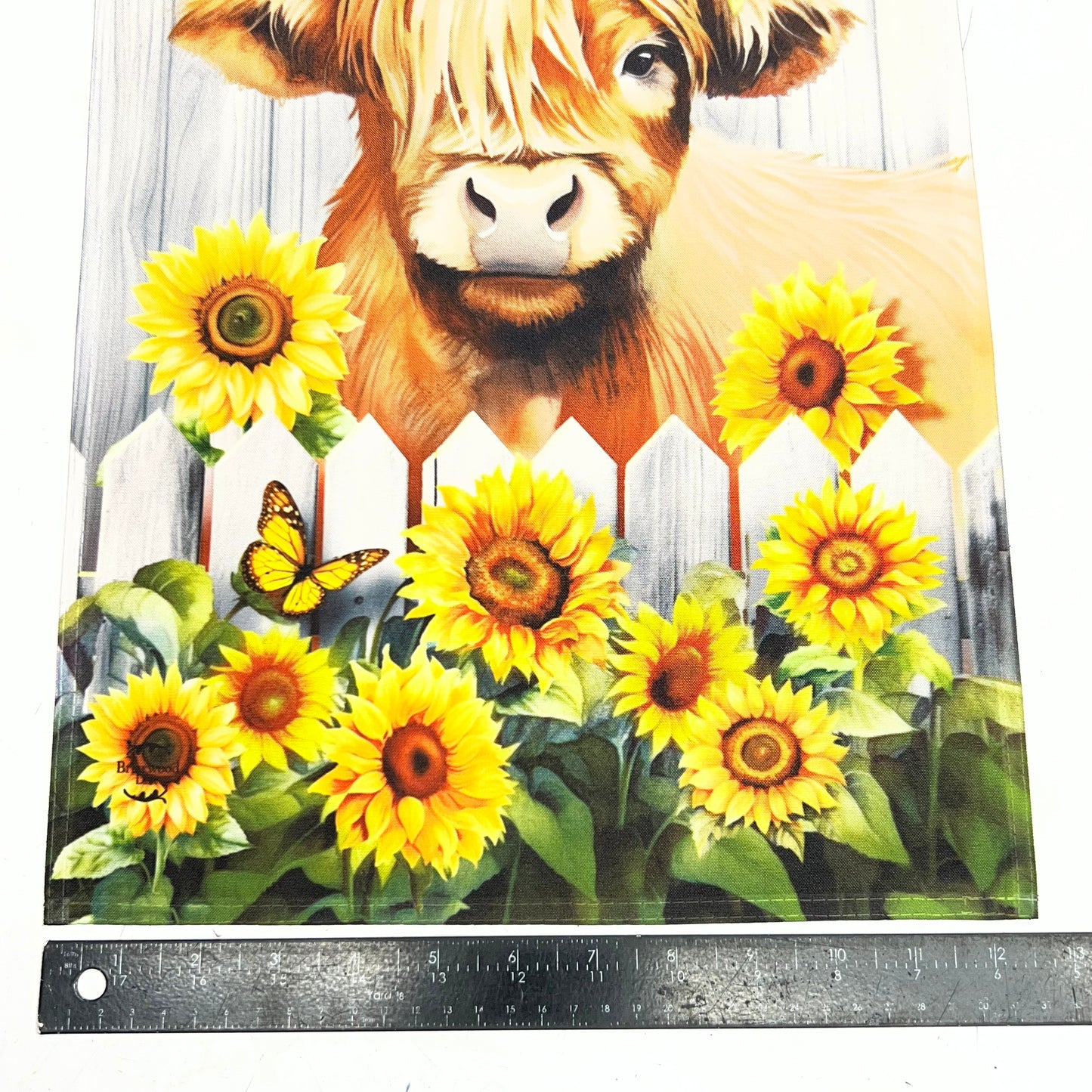BRIARWOOD LANE Highland Cow Garden Flag Sz 12.5" x 18" Red & White G02625