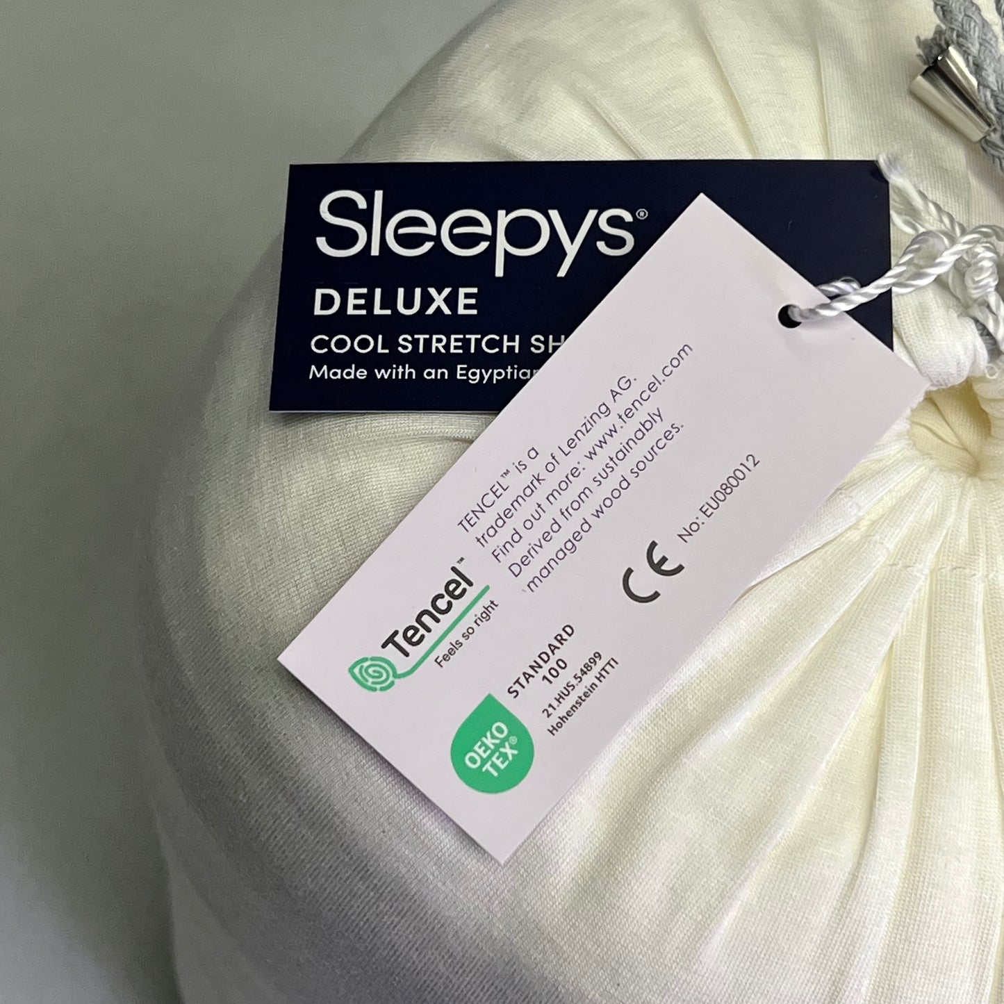 SLEEPYS Egyptian Cotton Deluxe Cool Stretch Sheet Set Queen White SLPCSS-Q-WH