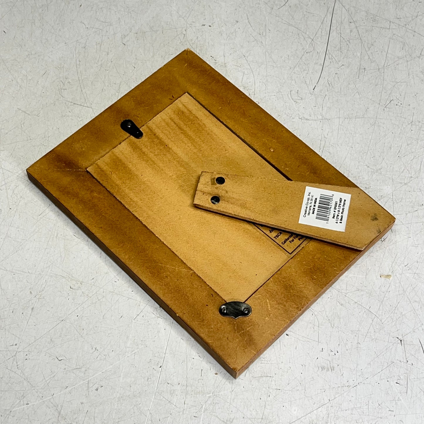 CREATIVE CO OP Reclaimed Wood & Resin Frame W/ Triangle Pattern Holds 4x6 Photo