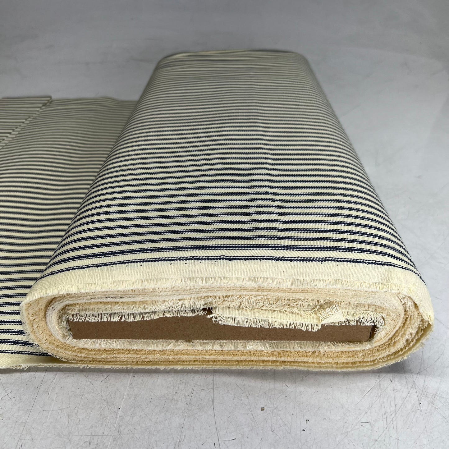ROCLON Woven Ticking Navy Cotton Fabric Sz 44" x 12 Yards Navy & White 10736219