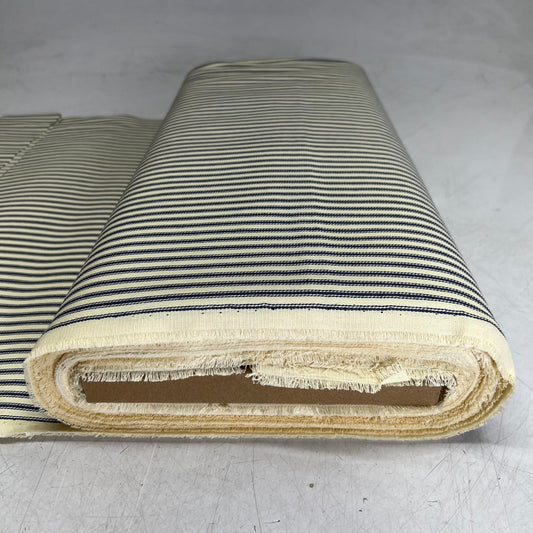 ROCLON Woven Ticking Navy Cotton Fabric Sz 44" x 12 Yards Navy & White 10736219
