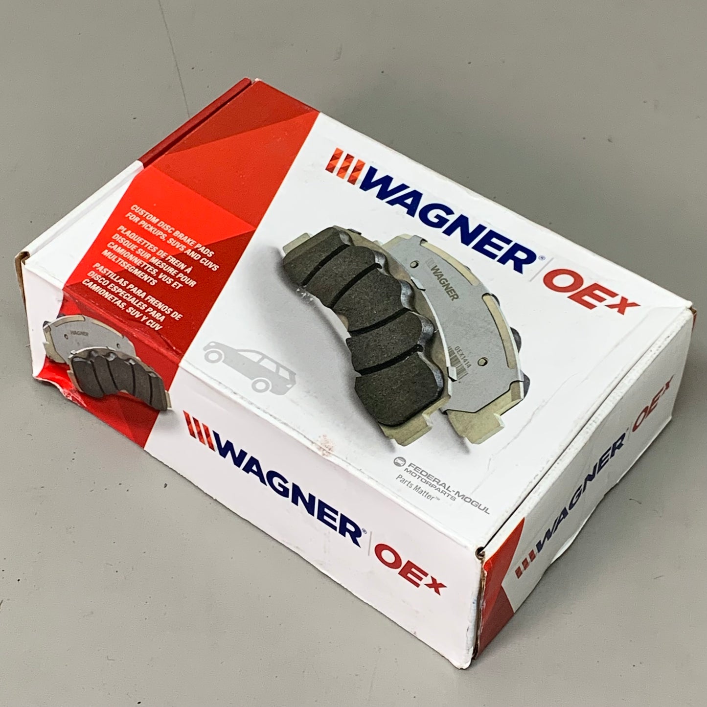 WAGNER OEx Ceramic Disc Brake Pad Set 6" x 2" Grey OEX929A