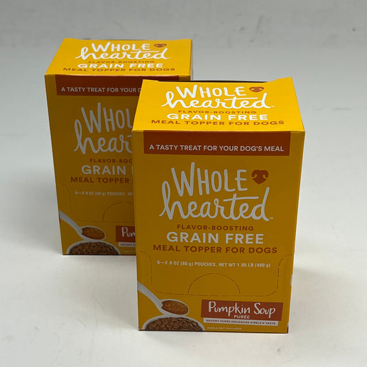 ZA@ WHOLE HEARTED (2 PACK, 6 EACH) Grain Free Mal Topper Pumpkin Soup Puree BB 03/28