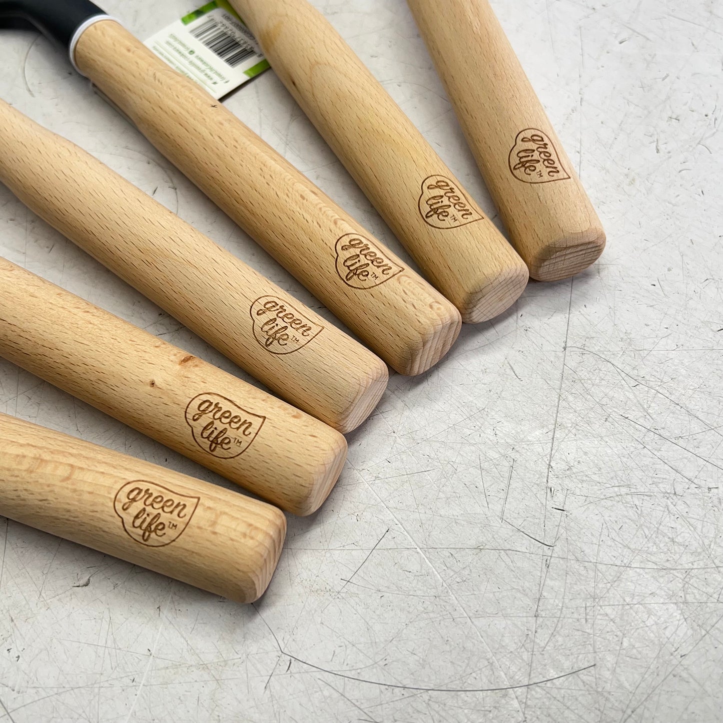GREEN LIFE (7 PIECE) Cooking Tools & Utensils Set Wood & Nylon Gray CC005007-001