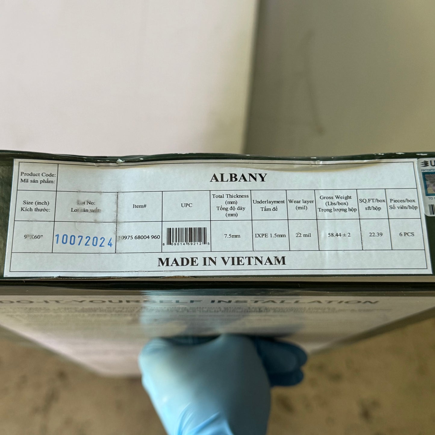 ALBANY (6 Pieces) Luxury Vinyl Plank 9" x 60" Light Brown 1097568004960