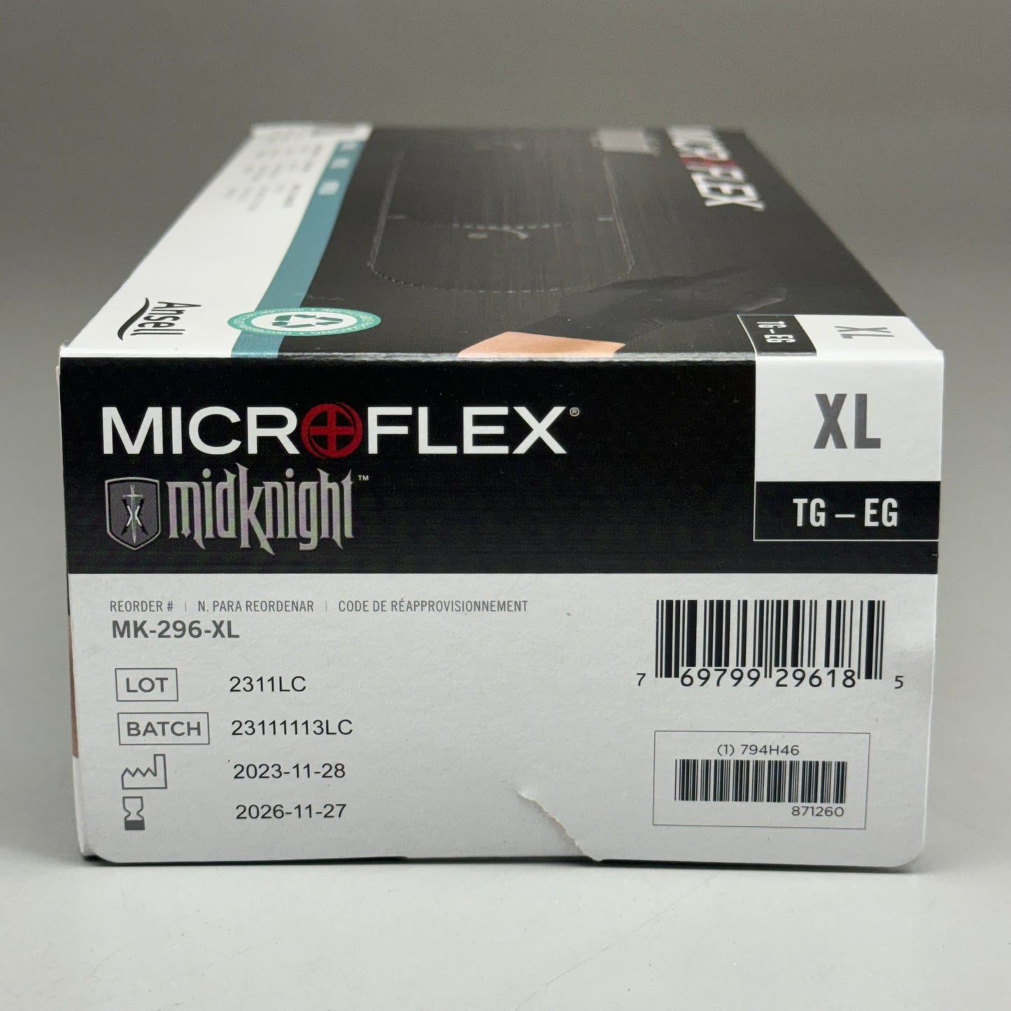 MICROFLEX (100 Pack) Midknight Nitrile Disposable Gloves Size: XL MK-296-XL