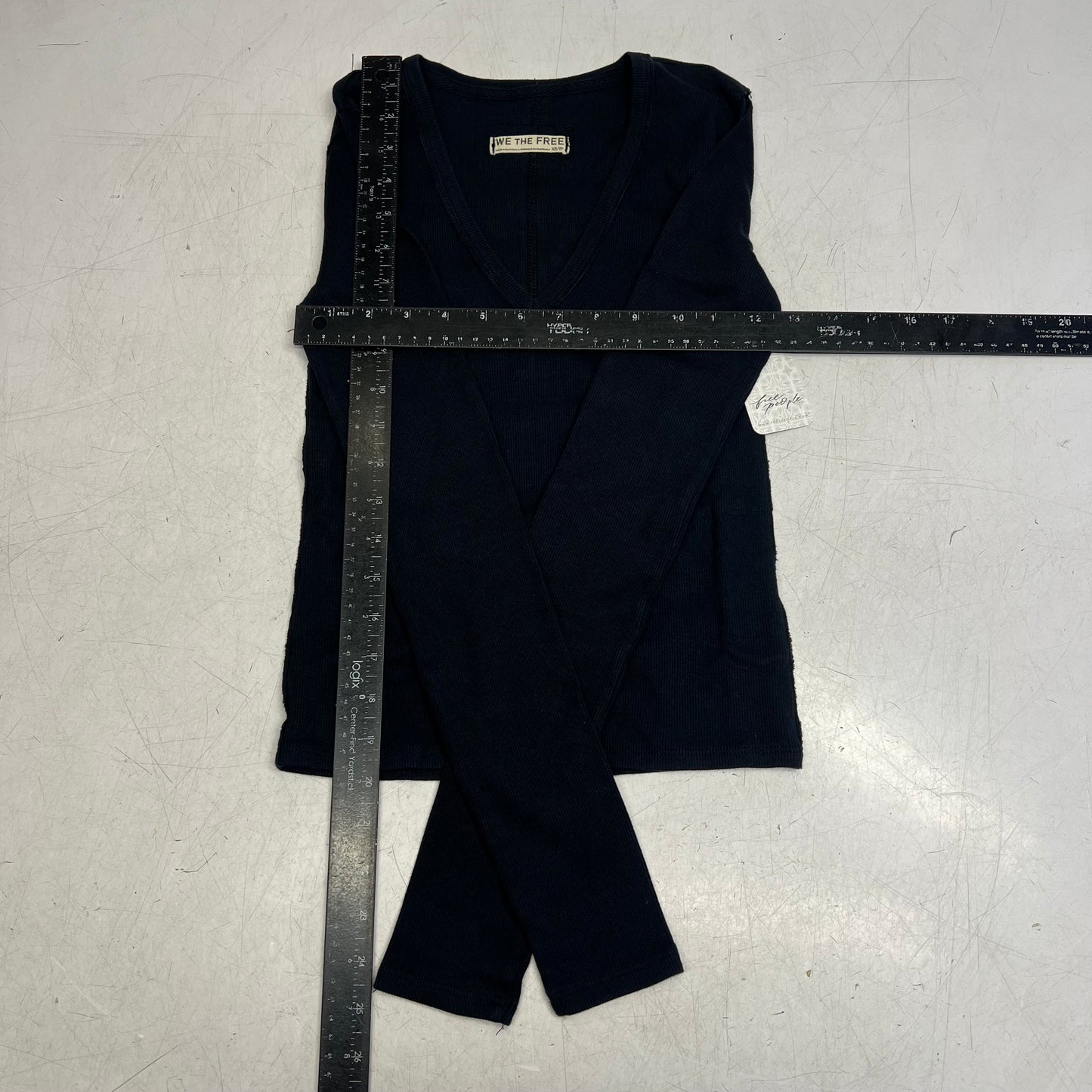 FREE PEOPLE  We the Free Neria Long Sleeve Top Women's Sz XS Black 097008