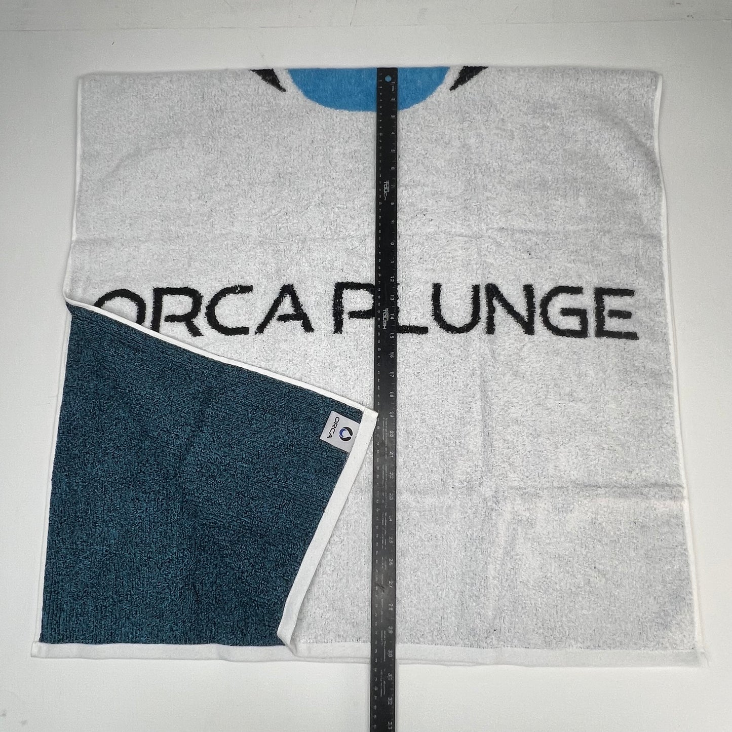 ORCA PLUNGE Beach Towel for Cold Plunge 100% Cotton 63"x32" White/Black