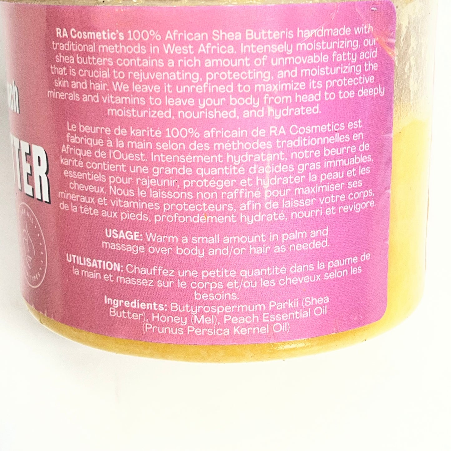 RA COSMETICS  (3 PACK) Whipped African Shea Butter W/ Honey Peach 12oz Yellow (As-Is)