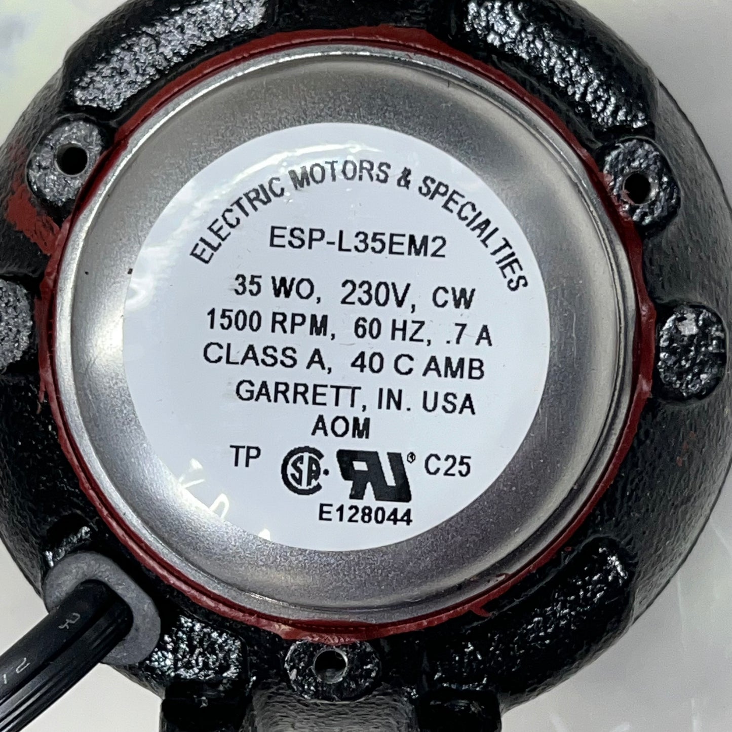 MARS Shaded Pole Condenser Fan Motor 1Phase 1Speed  35 W, 230 V, 1500 Rpm 00353