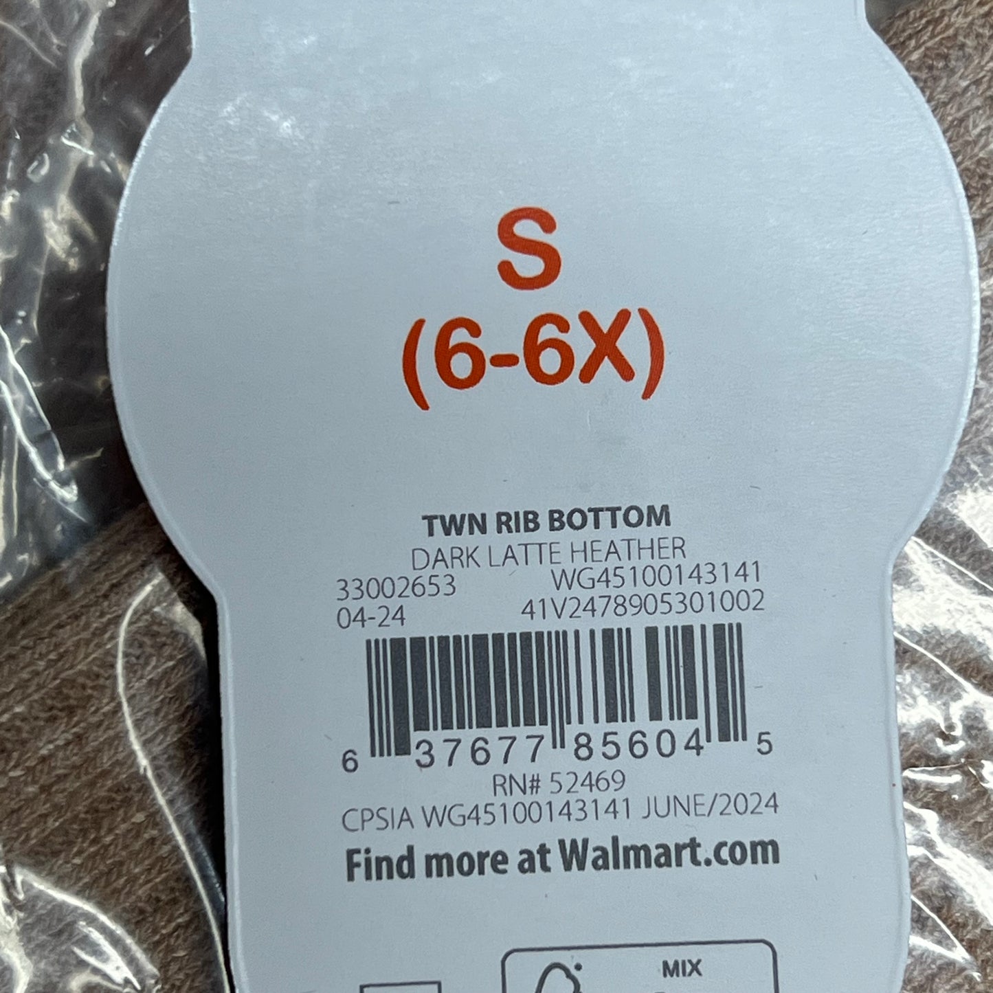 ZA@ WONDER NATION Twin Rib Bottoms Girl Sz S (6-6X) Dark Latte Heather