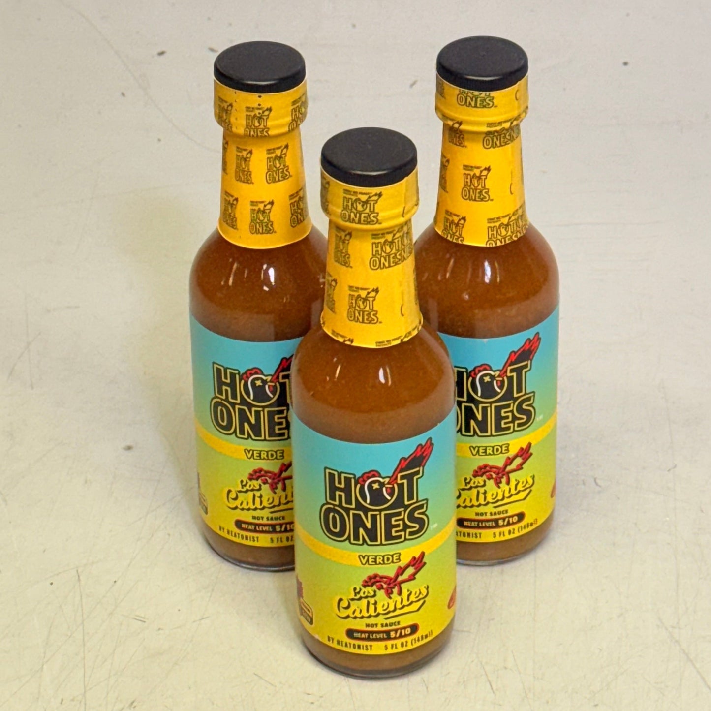 HOT ONES (3 PACK) Los Calientes Verde Hot Sauce 5 fl oz BB 10/28