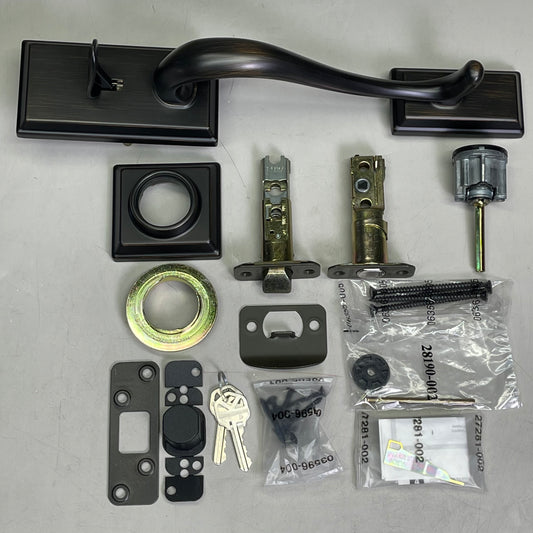 KWIKSET Hawthorne Handle Set Single Cylinder SmartKey Venetian Bronze 98001-177