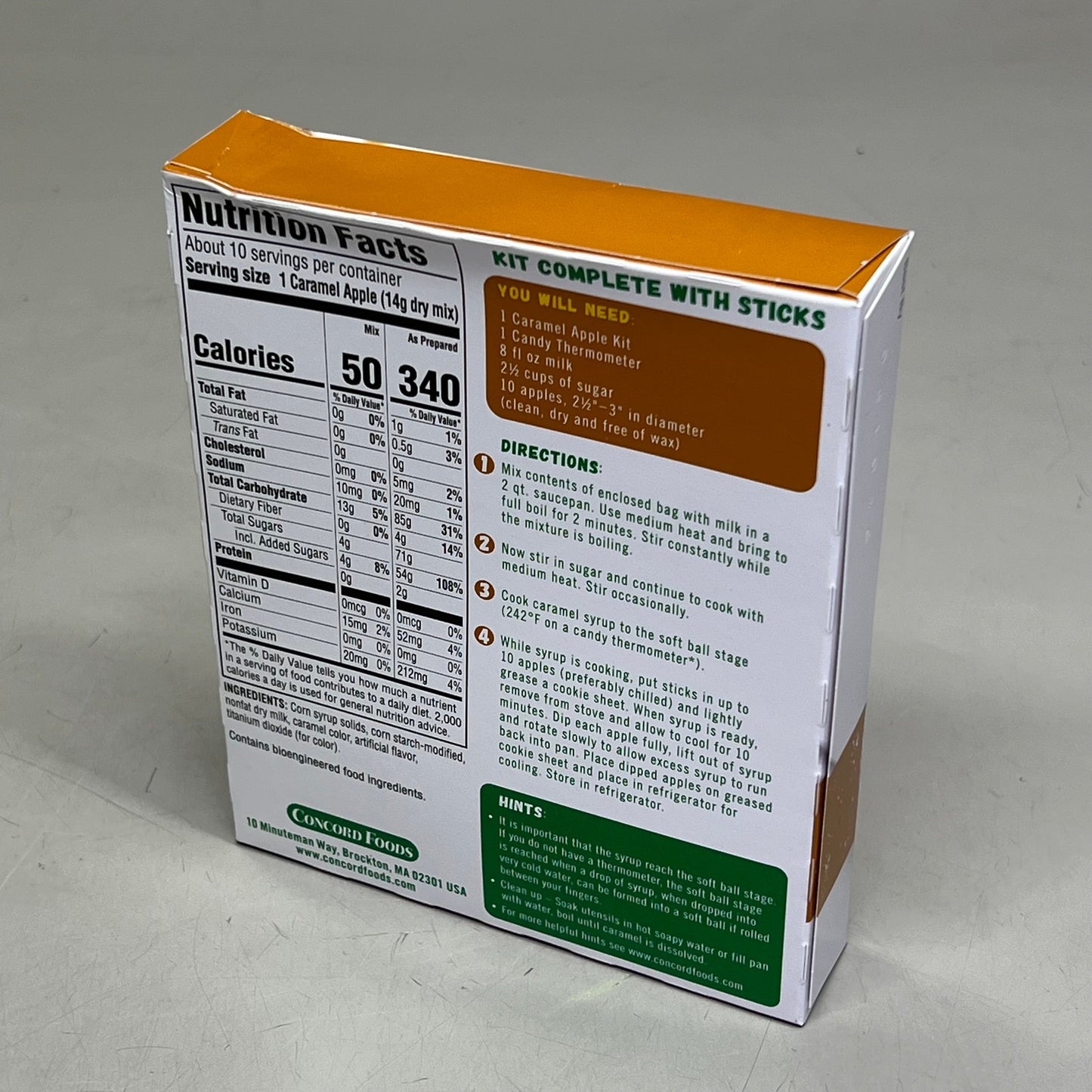 ZA@ CONCORD FOODS (6 PACK) Caramel Apple Kit Makes 10 Apples 5oz BB 06/26 B