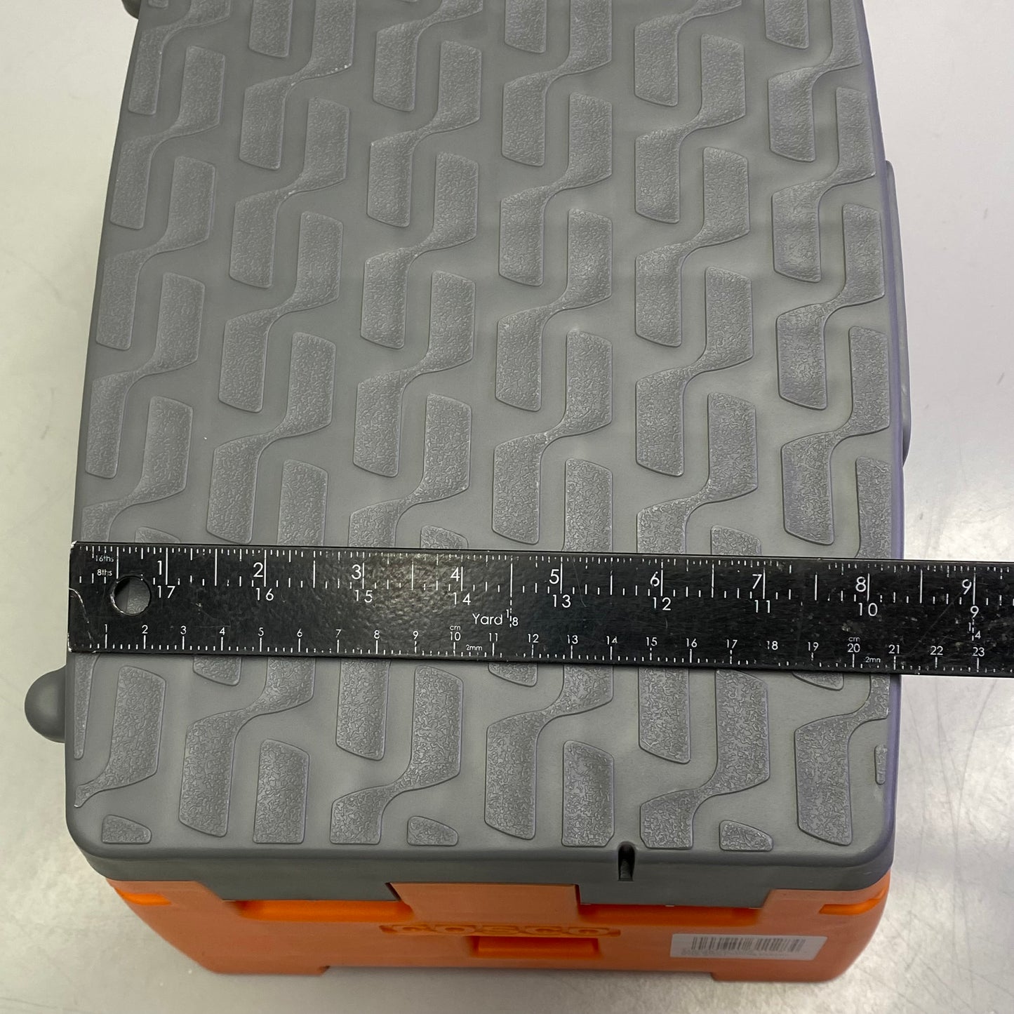 COSCO Folding Step Stool Plastic 12.5"L x 8.5"W x 8"H Orange & Grey 11903BGO1E
