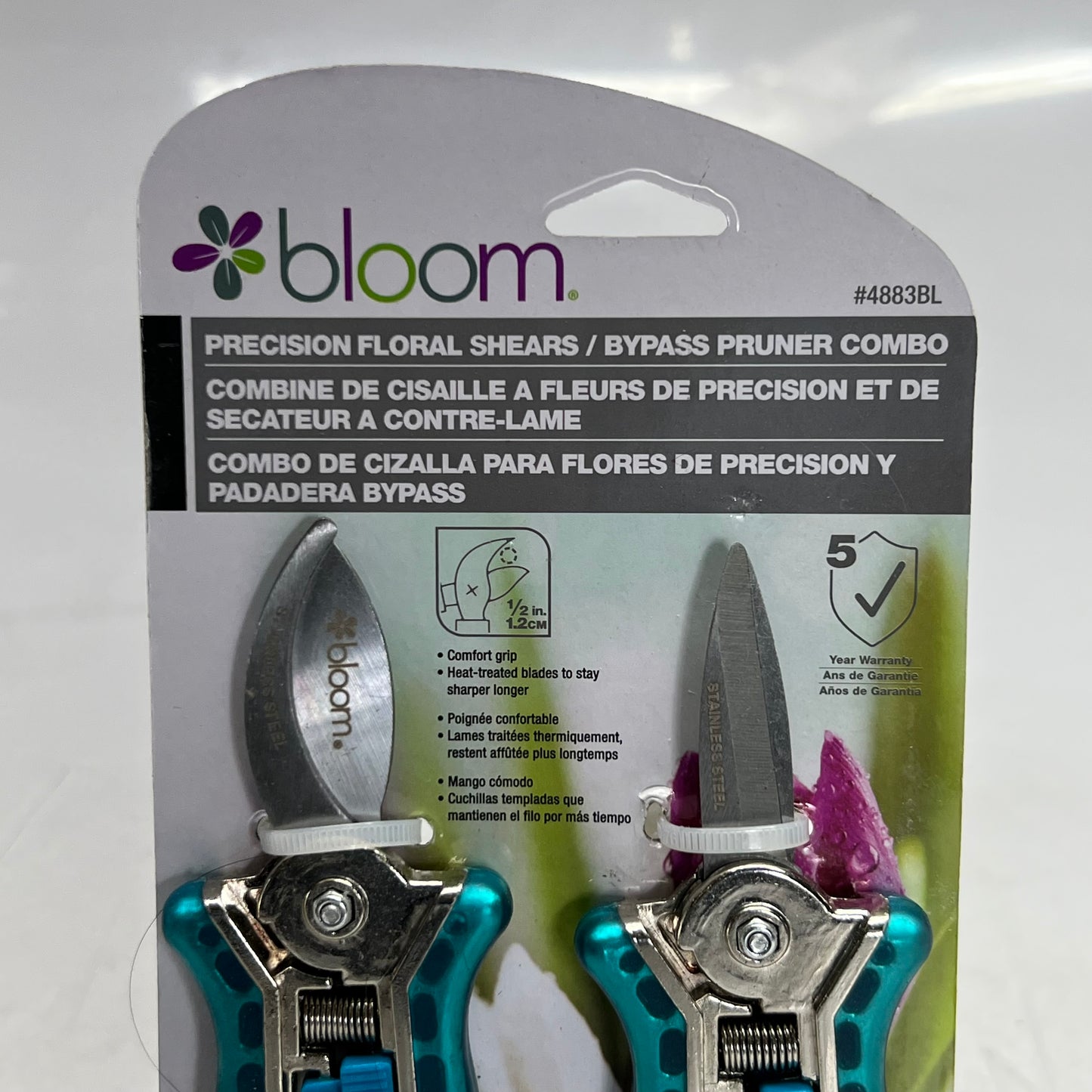 BLOOM (2 PACK) Precision Floral Shears Sz 1/2" Blue 4883BL