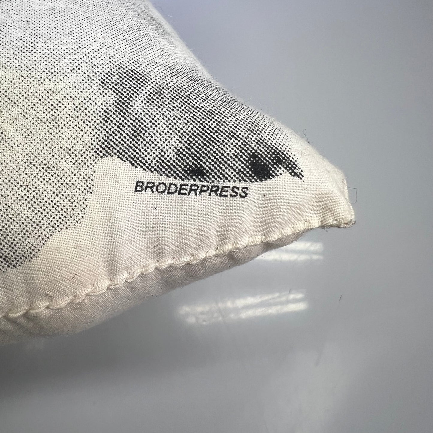 BRODERPRESS Hand Silkscreened Contoured Yorkshire Terrier Pillow 16"x10" B&W