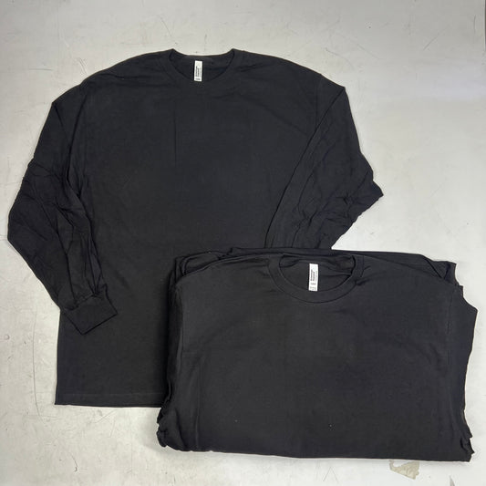 ZA@ AMERICAN APPAREL (12 PACK) Heavyweight Cotton Long Sleeve Tee Unisex Sz XL Black 1304