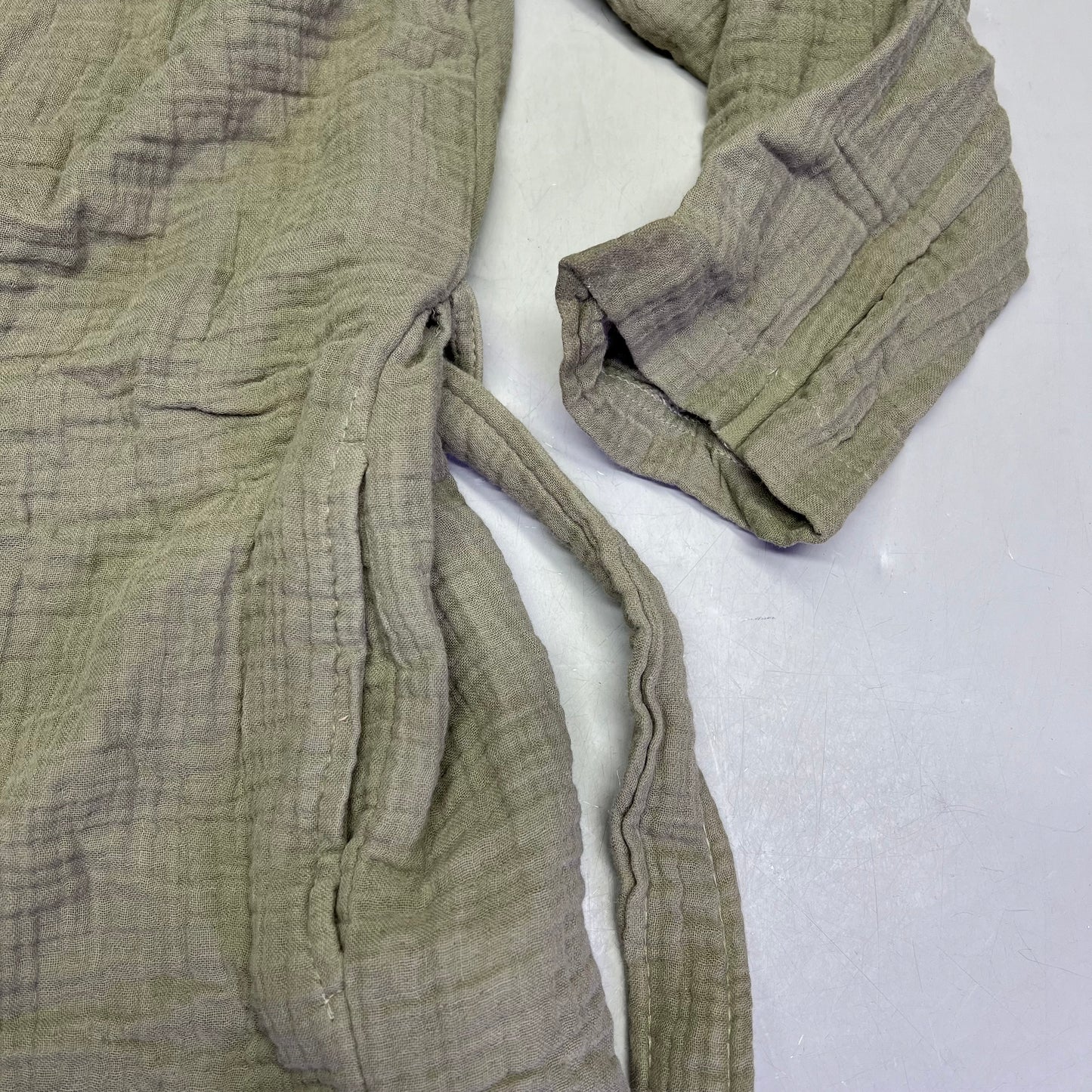 PARACHUTE 4-Ply Gauze Cloud Cotton Robe W/ Pockets Men's Sz S Moss (Pre-Owned)
