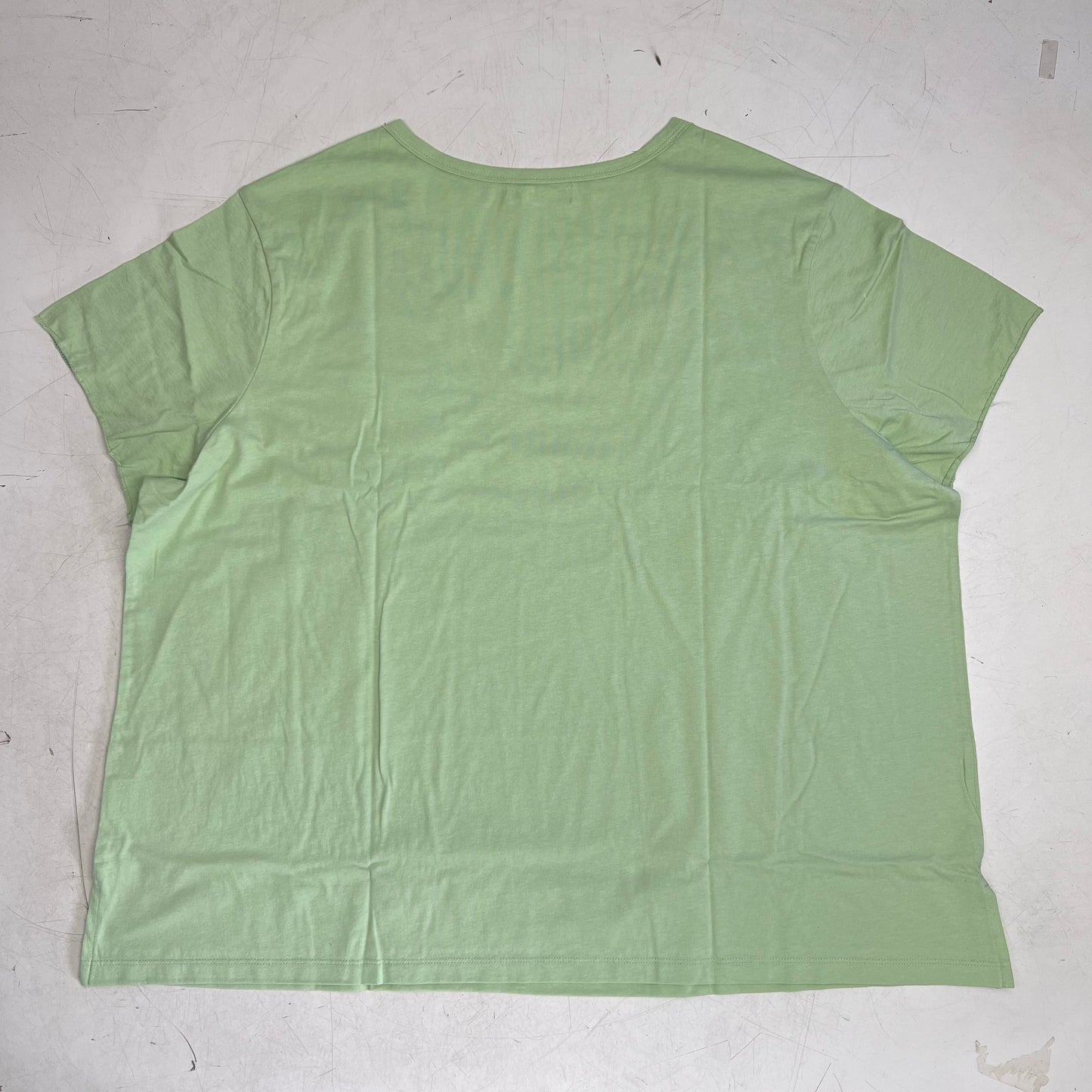 HANES Originals V Neck Tee Shirt W/ Chest Pocket Women's Sz 3X Butter Mint