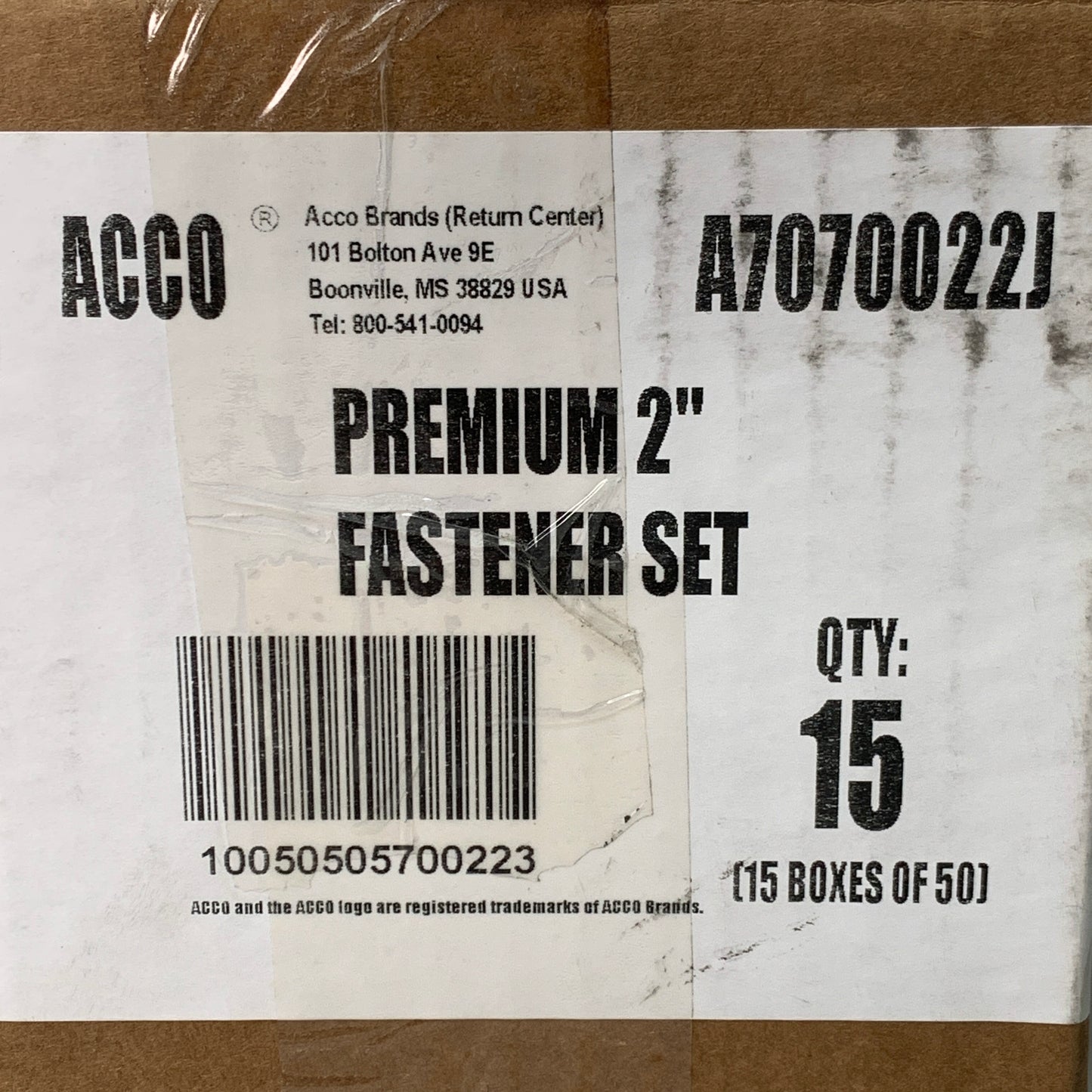 ACCO 15-PACK! Premium Two-Piece Paper File Fasteners 3/4" Silver 70022