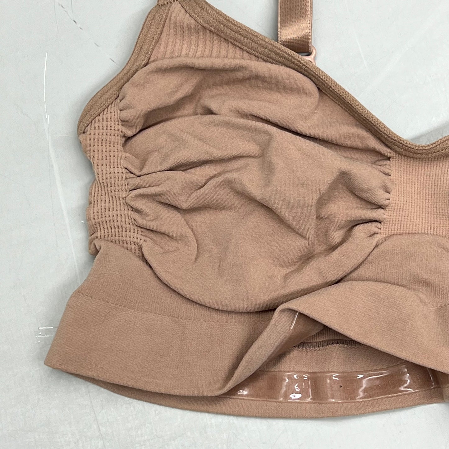 SKIMS Strong Support Seamless Bralette Pique Stitching Women's Sz L Sienna