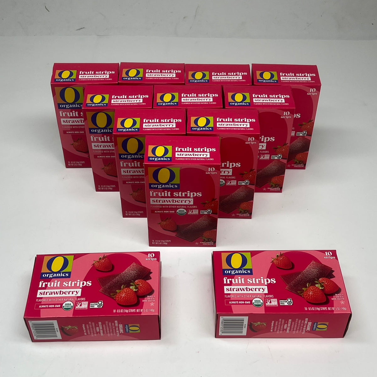 O ORGANICS (12 PACK, 10 EACH) Fruit Strips Strawberry Flavor 0.5OZ BB 02/27